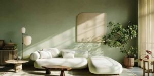 Olive Green & Sand Beige living room