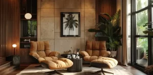 Black, Beige & Walnut living room